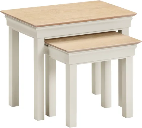 Bordeaux Nest Of 2 Tables - Ivory/Oak