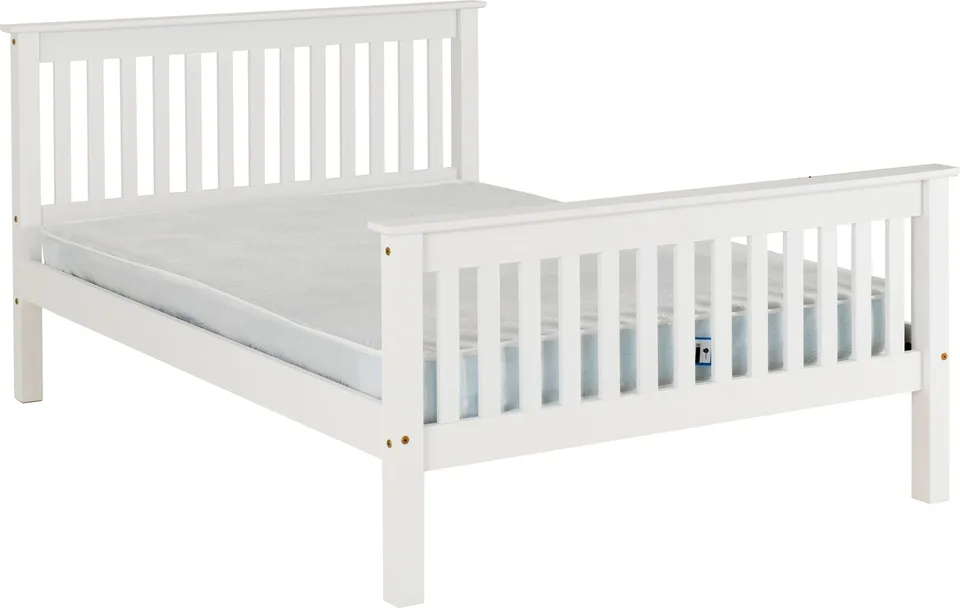 Monaco 4' Bed High Foot End - White