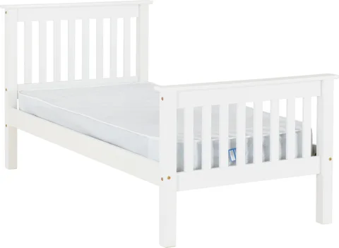 Monaco 3' Bed High Foot End - White
