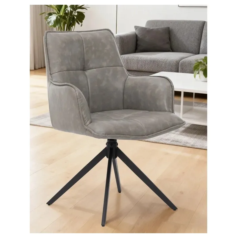 Jacob Dining Chair Silver Grey PU