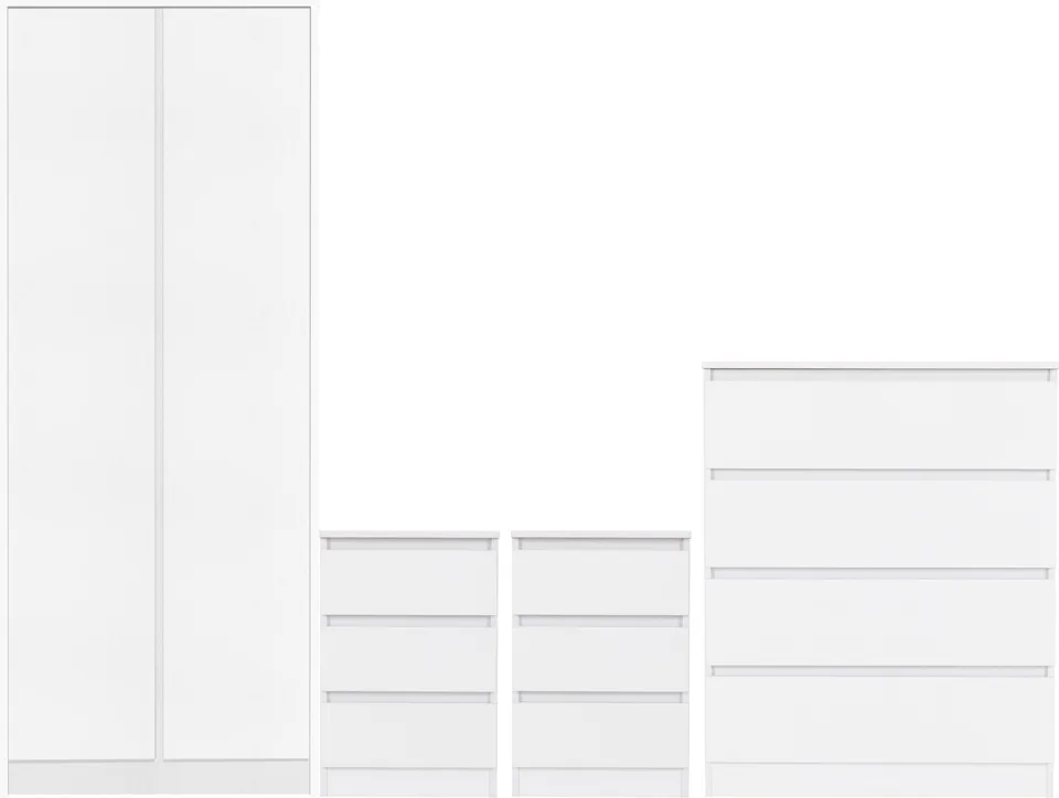 Malvern 2 Door Wardrobe Bedroom Set - White