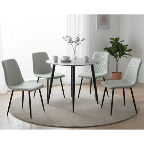 Argenta 90cm Dining Set - Light Grey Chairs