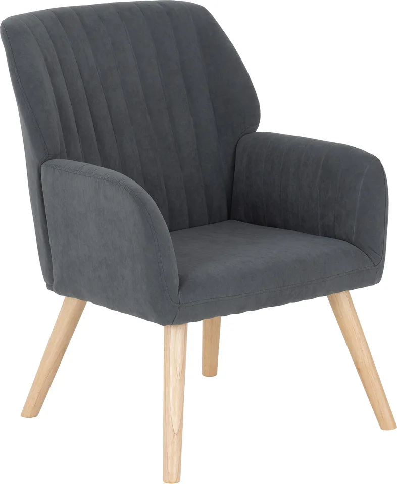 Jordan Occasional Chair - Dark Grey Velvet Fabric