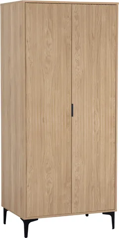 Miami 2 Door Wardrobe - Oak Effect/Black