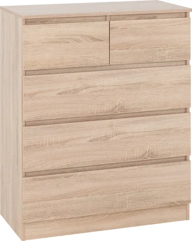 Malvern 3+2 Drawer Chest - Sonoma Oak Effect