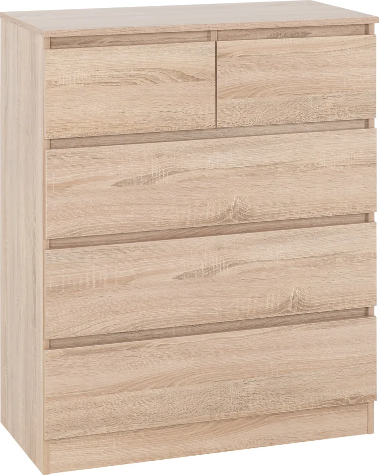 Malvern 3+2 Drawer Chest - Sonoma Oak Effect