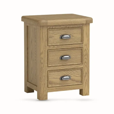 Dorchester Oak 3 Drawer Bedside Table