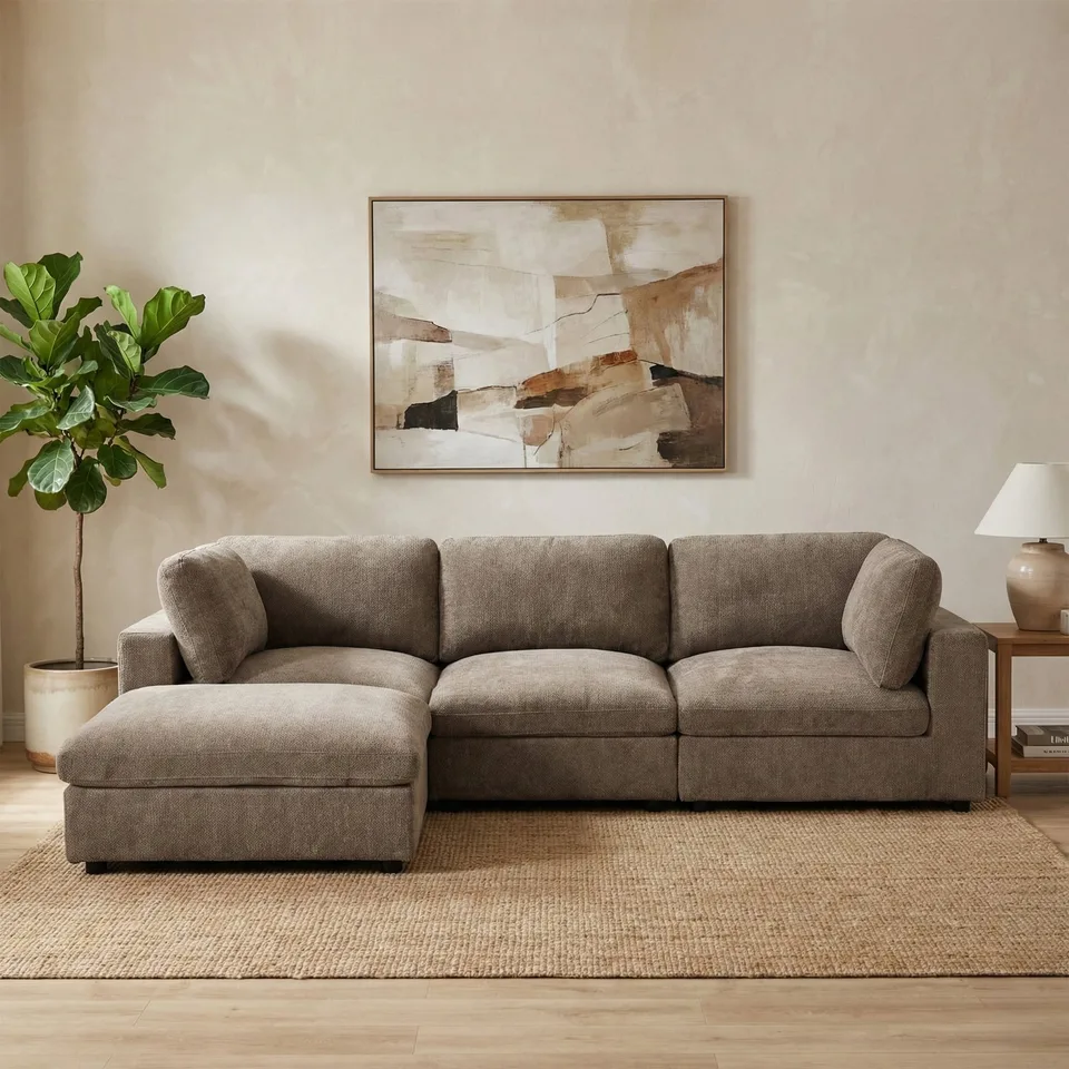 Haven Modular Suite - Hazelnut (3 Seater + Stool)
