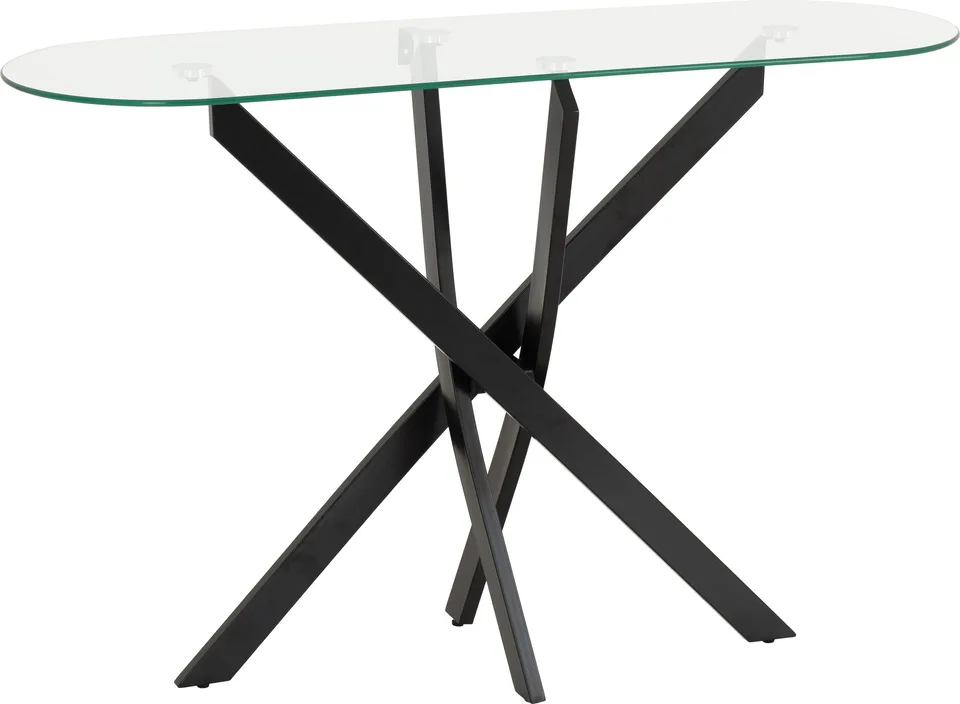 Sheldon Console Table - Clear Glass/Black