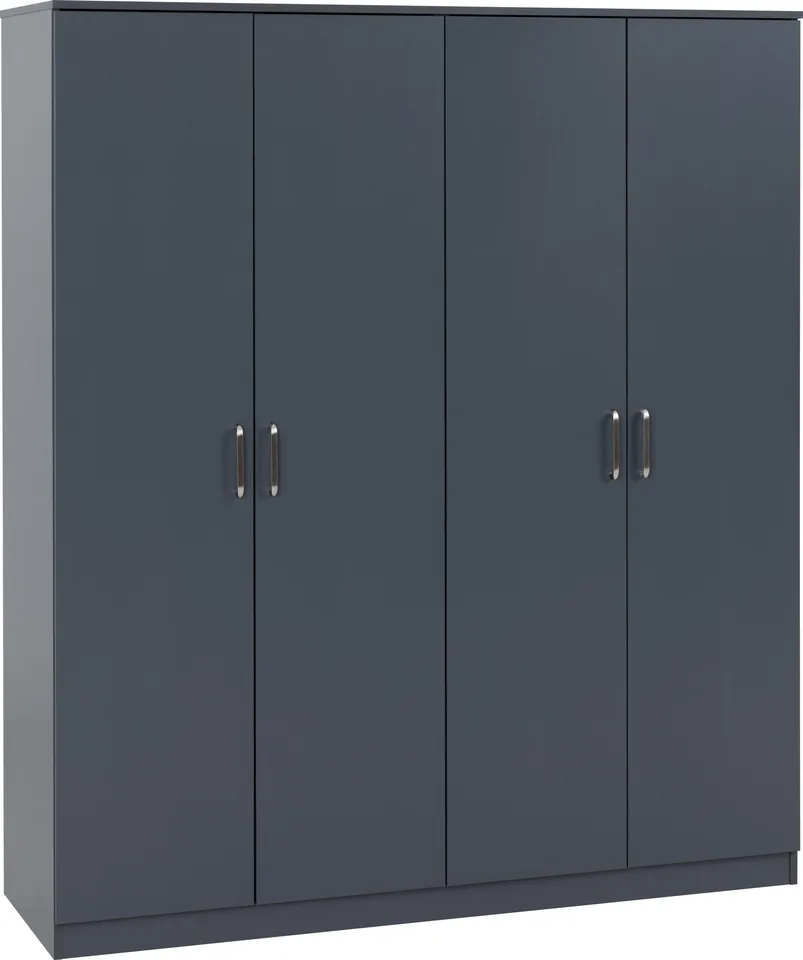 Dakota 4 Door Wardrobe - Dark Grey