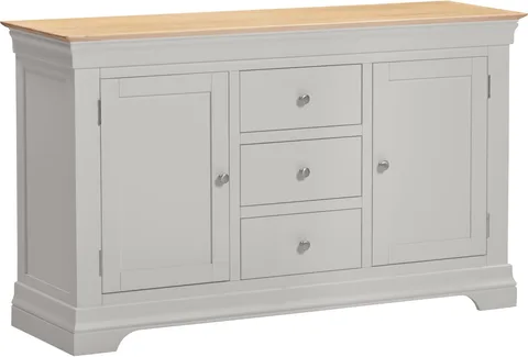 Bordeaux 2 Door 3 Drawer Sideboard - Pebble Grey/Oak