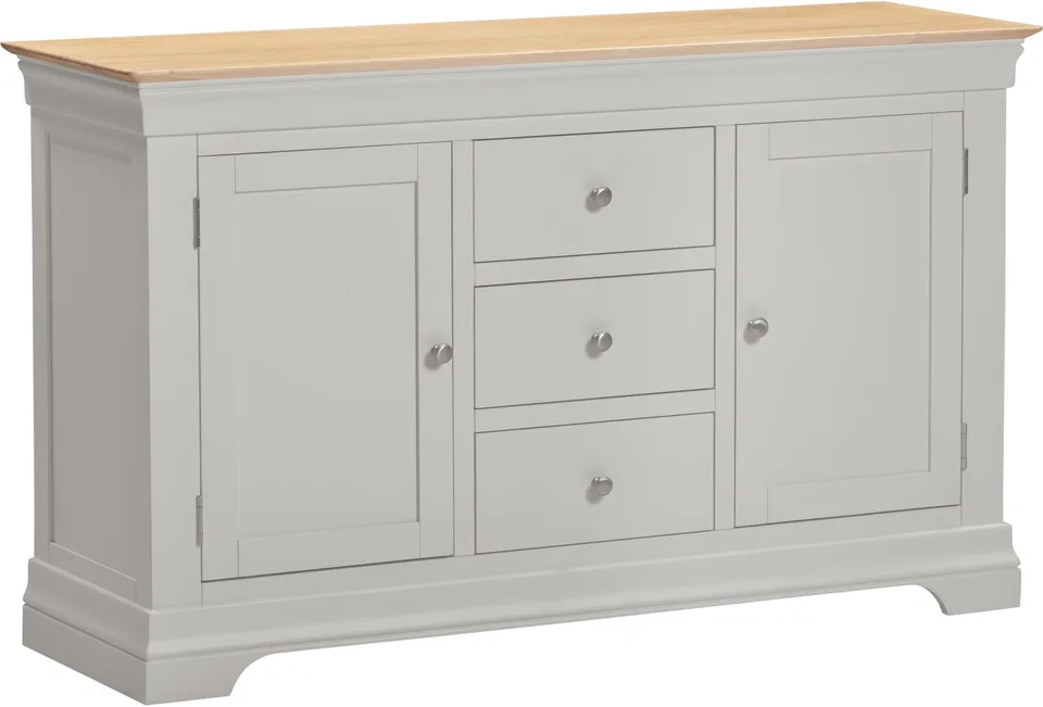 Bordeaux 2 Door 3 Drawer Sideboard - Pebble Grey/Oak