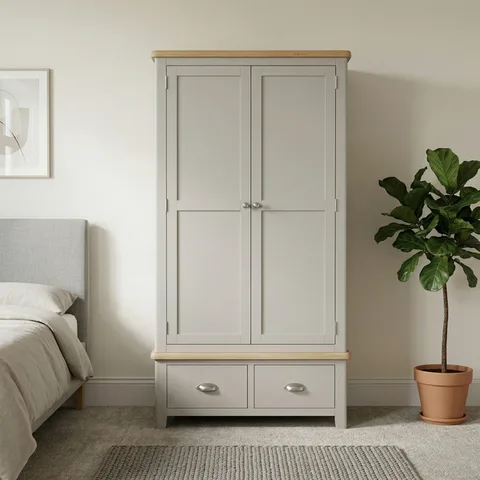 Windermere Painted Double Wardrobe with 2 Drawers