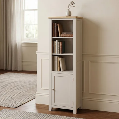 Windermere Painted 1 Door Tall Narrow Bookcase