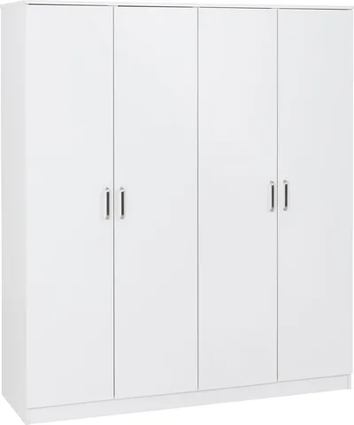 Dakota 4 Door Wardrobe - White