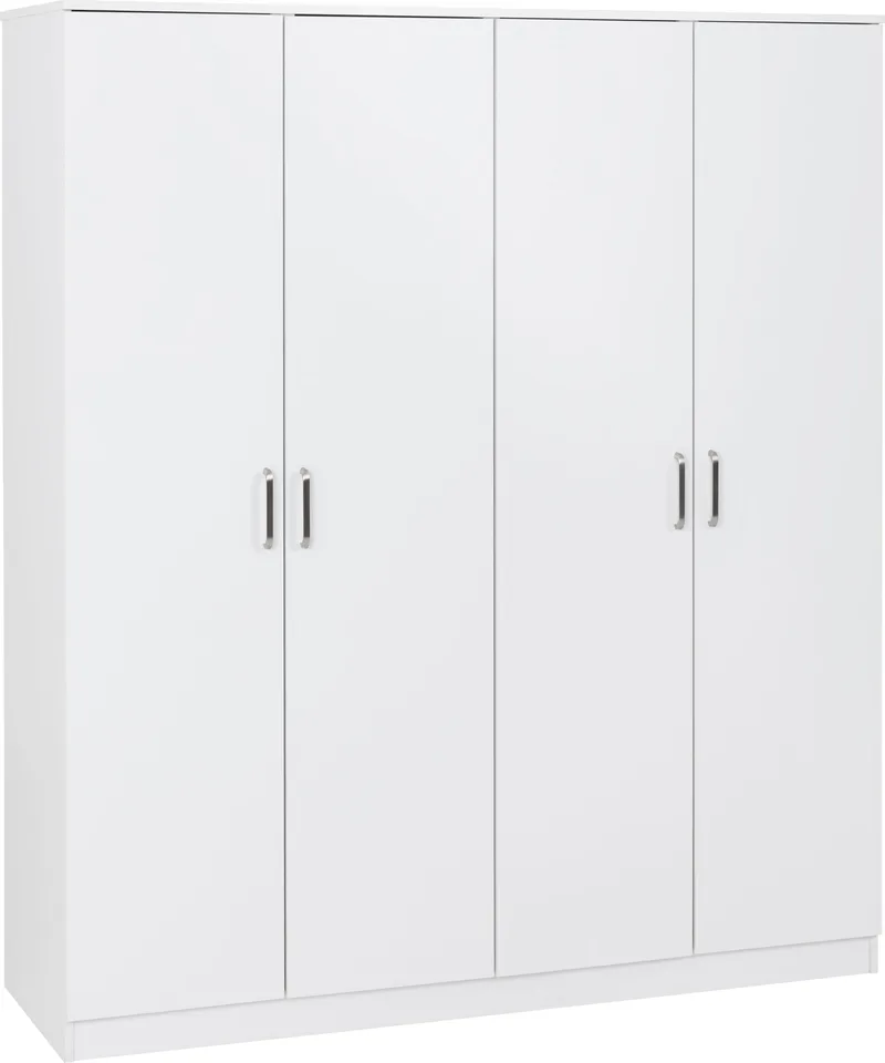Dakota 4 Door Wardrobe - White