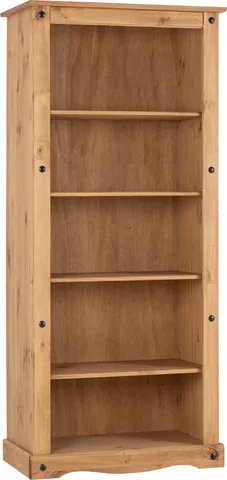 Corona Tall Bookcase - Distressed Waxed Pine