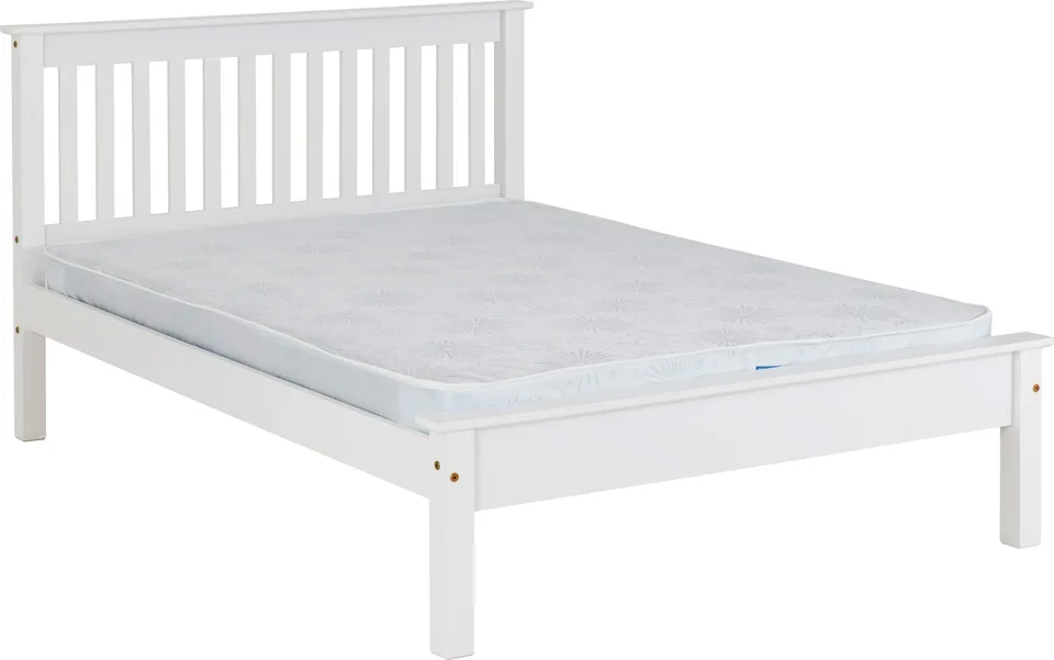 Monaco 5' Bed Low Foot End - White