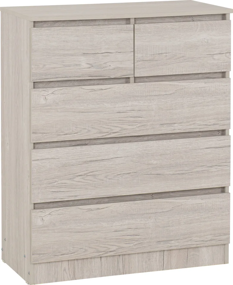 Malvern 3+2 Drawer Chest - Urban Snow
