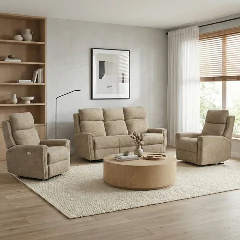 Mayfair Electric Reclining 3+1+1 Beige
