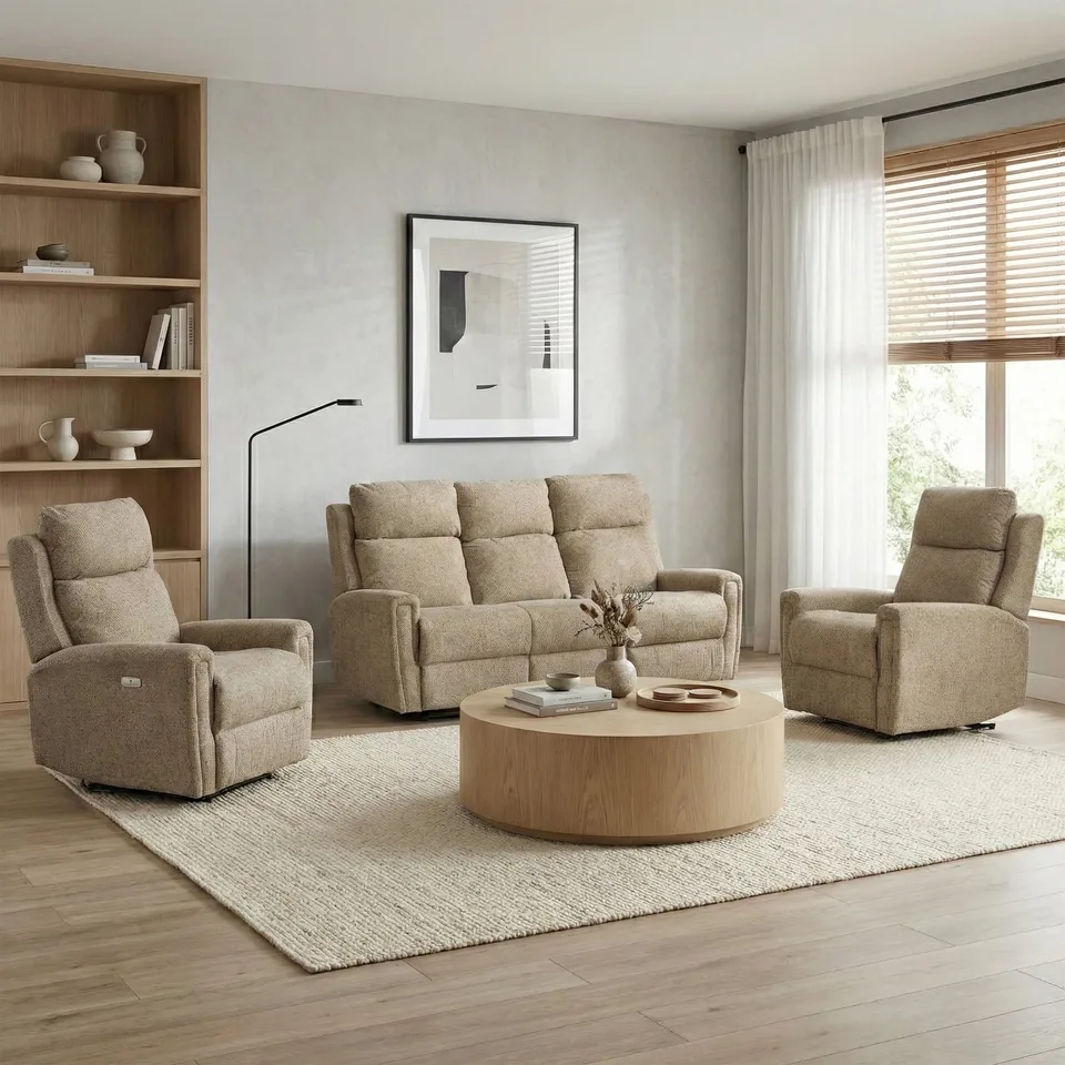 Mayfair Electric Reclining 3+1+1 Beige