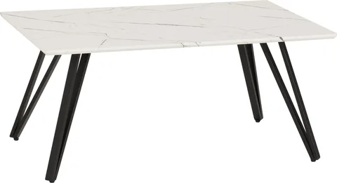 Marlow Coffee Table - White Marble Effect/Black