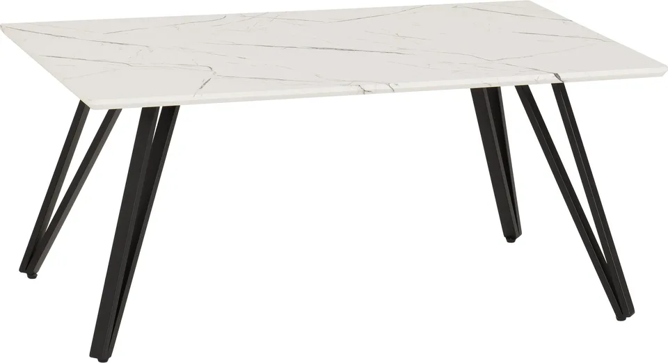 Marlow Coffee Table - White Marble Effect/Black