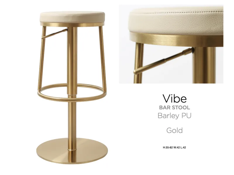 Vibe Barstool Gold Barley PU