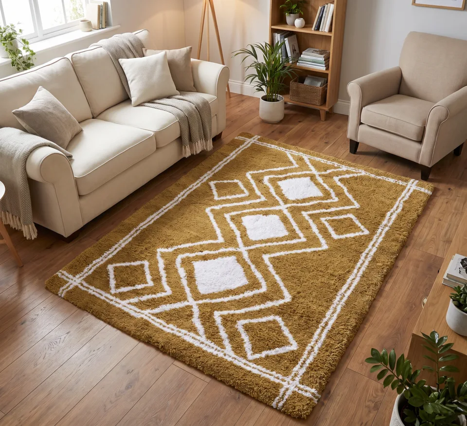 Ashton Rug - 120 × 170 cm - Mustard Cream 04