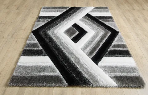Saturn Rug - 120 × 170 cm - Black Grey