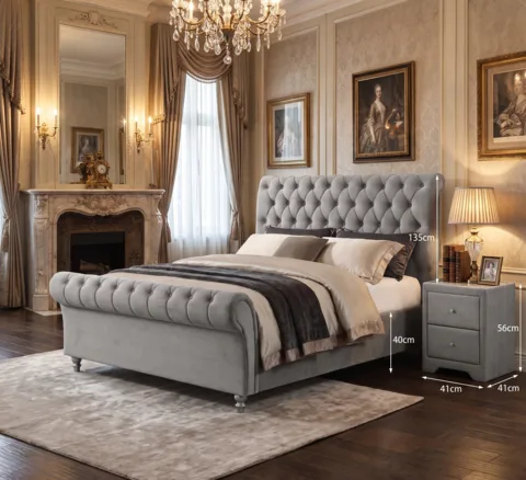 Kilkenny Bed - 4ft 6in, Silver
