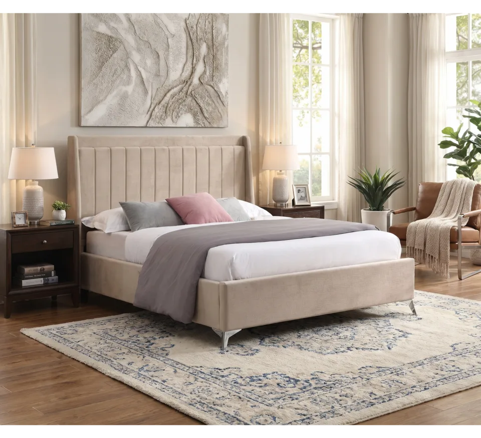 Mayo Bed - 4ft 6in, Beige