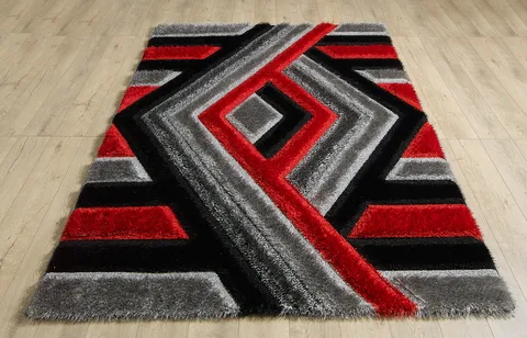 Saturn Rug - 120 × 170 cm - Grey Red