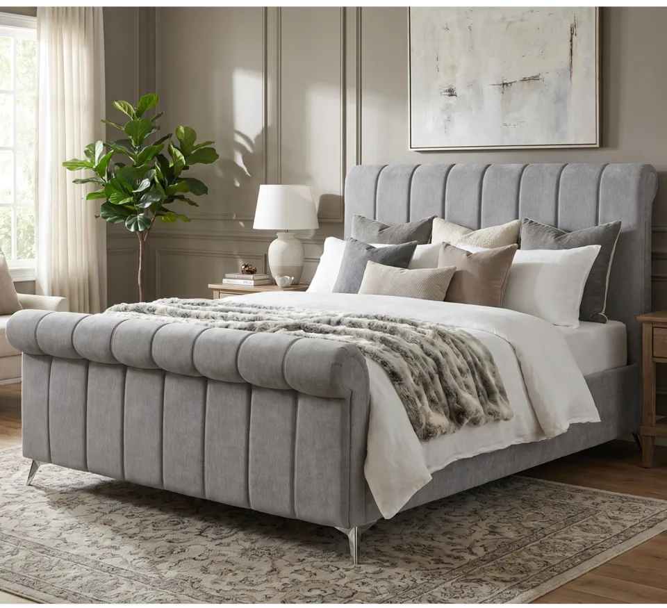 Carlow Gas Lift Bed - 4ft 6in, Grey