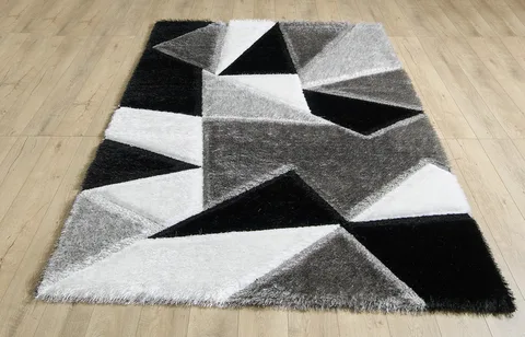 Pluton Rug - 200 × 290 cm - Black Grey