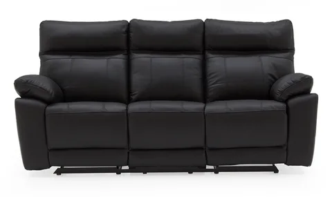 Positano 3 Seater Manual Recliner - Black