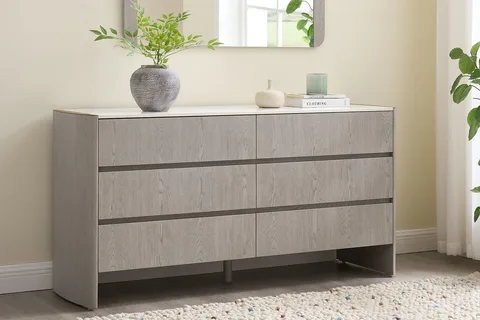 Mondello Dressing Chest 6 Drawer - Washed Oak