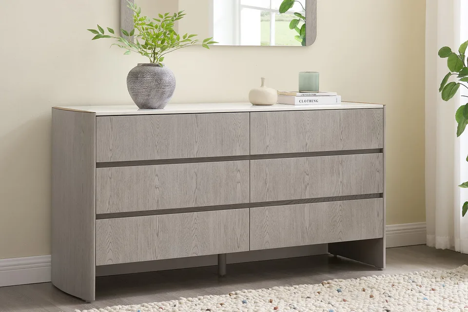 Mondello Dressing Chest 6 Drawer - Washed Oak