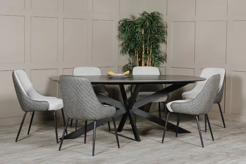 Sadia Dining Table Oval 1600mm - Smoke