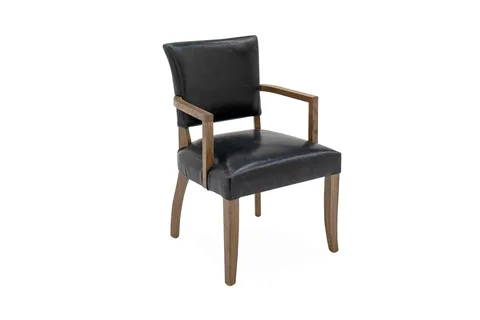 Duke Arm Chair Leather - Ink Blue