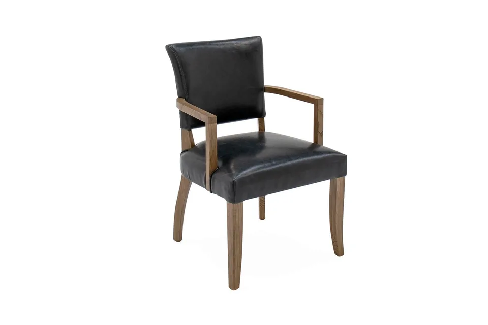 Duke Arm Chair Leather - Ink Blue