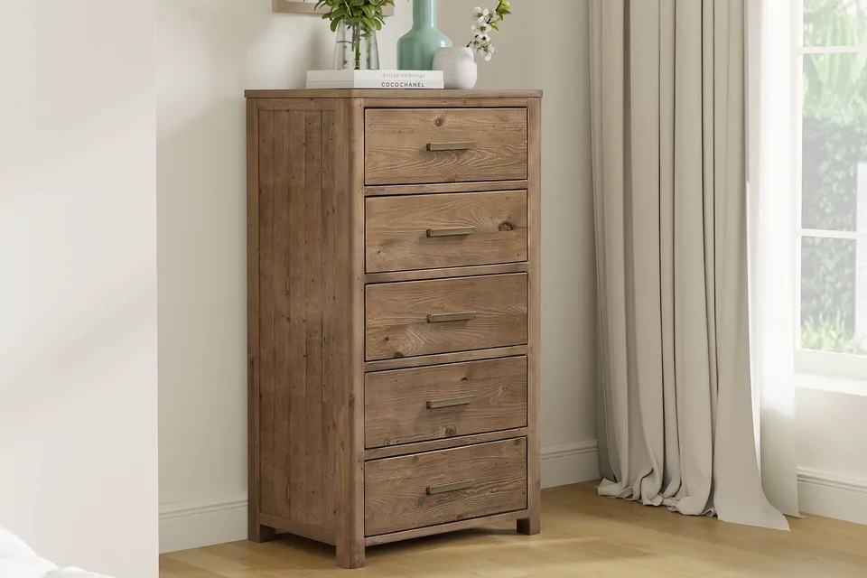 Inola Tall Chest 5 Drawer - Cashew