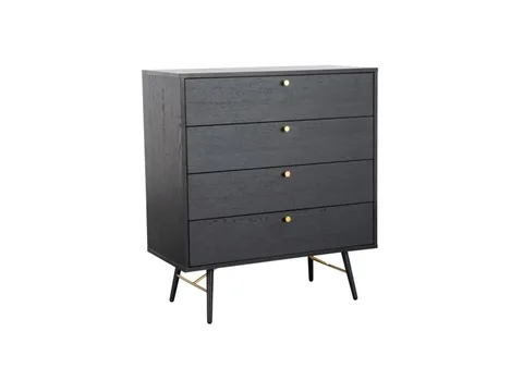 Barcelona 4 Drawer Chest - Black and Copper