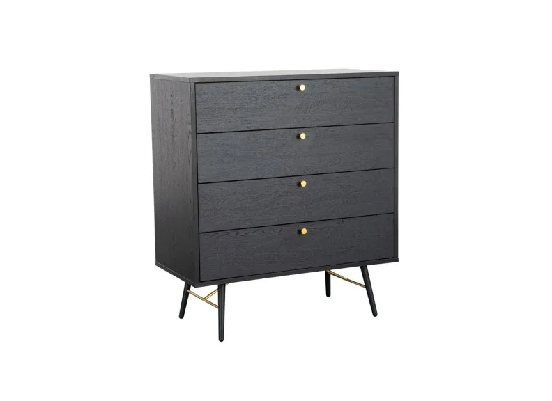 Barcelona 4 Drawer Chest - Black and Copper