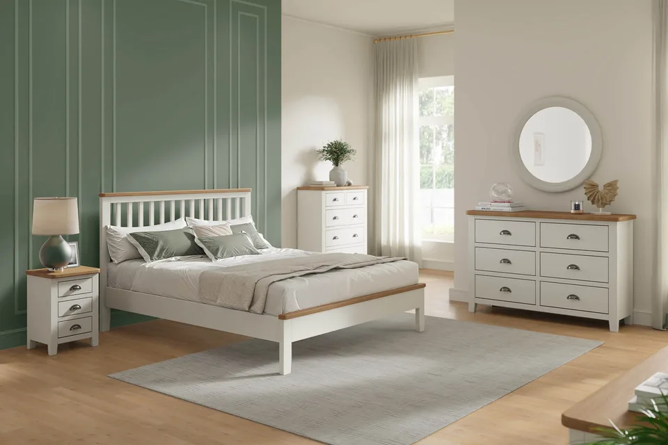 Mellor Bedside Table 3 Drawer - Cashmere