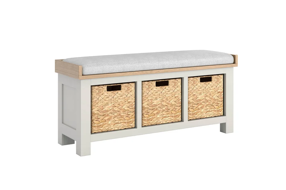 Doune Bench Seat Fabric Cushion with Storage - Grey