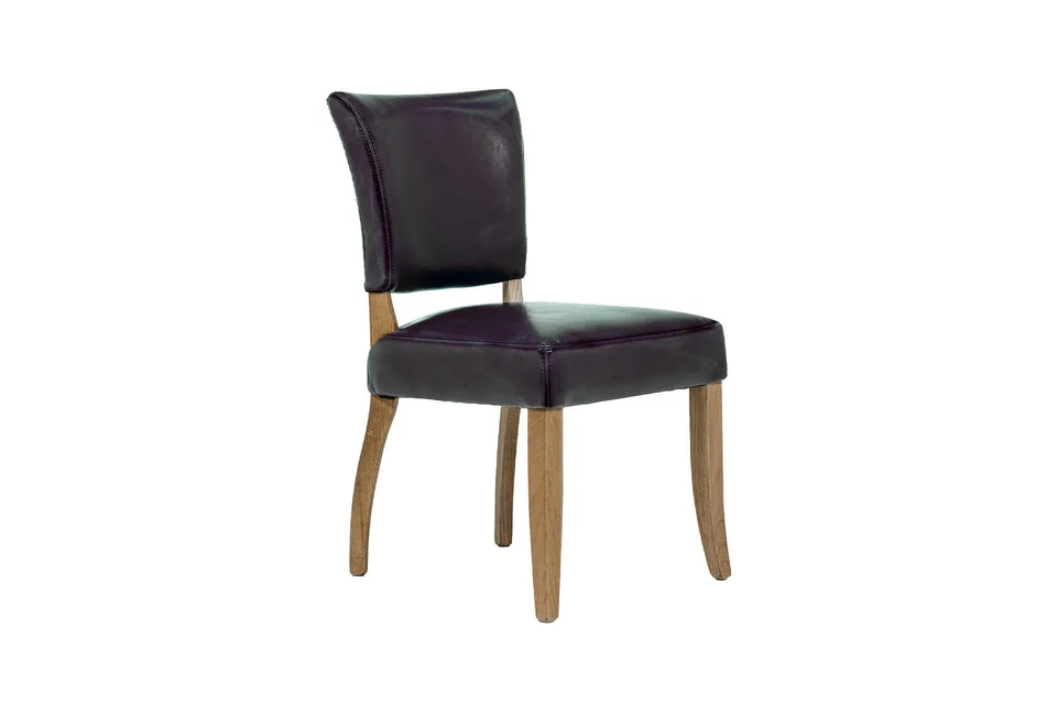 Duke Dining Chair Leather - Ink Blue