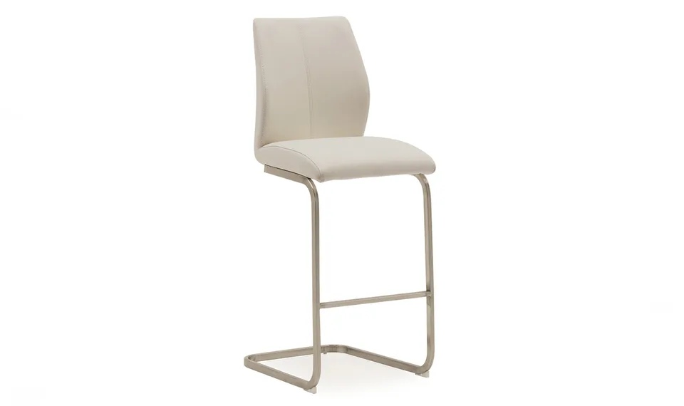 Irma Bar Chair - Brushed Steel Taupe