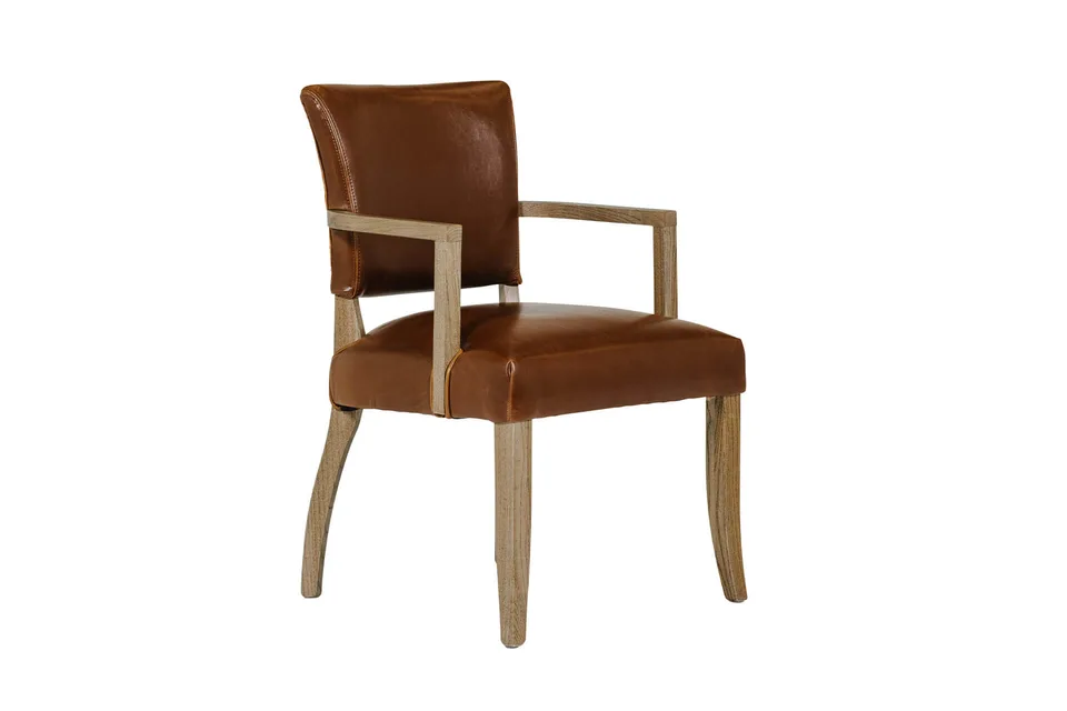 Duke Arm Chair Leather - Tan Brown