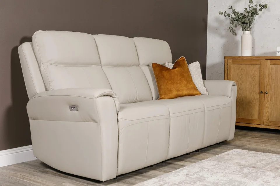 Russo 3 Seater Electric Recliner - Stone